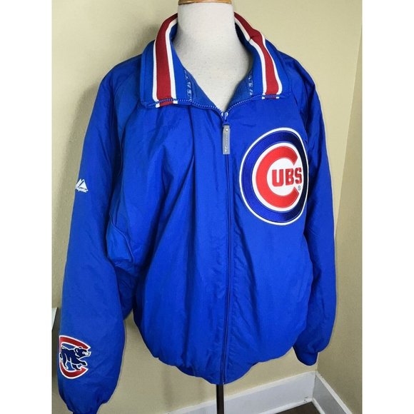 Majestic | Jackets & Coats | Chicago Cubs Majestic Authentic Jacket Mens Xl Blue Full Zip Fleece 